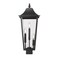 Z-Lite Gannon 3 Light Outdoor Post Mount Fixture, 10in. W x 25.25in. H, Black 5008PHBS-BK - alternate 4
